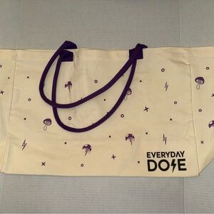 Cream Tote with Purple Accents